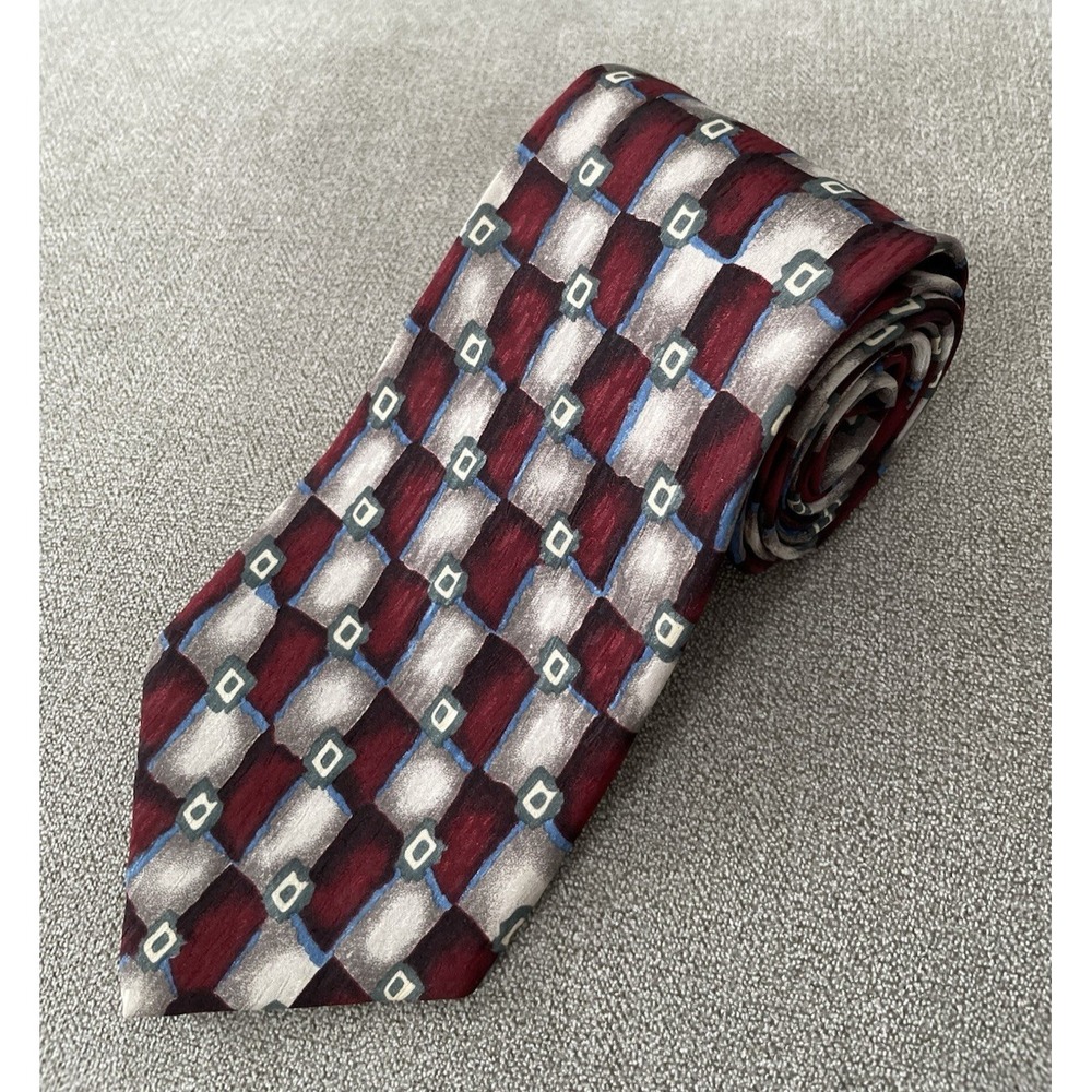 Mens Necktie Burgundy STONEHENGE‎ Cocktail Collection TIE 100% Silk Holidays NEW